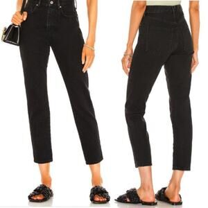 Free People Stove Pipe Jeans Black Cropped Size 26 NEW